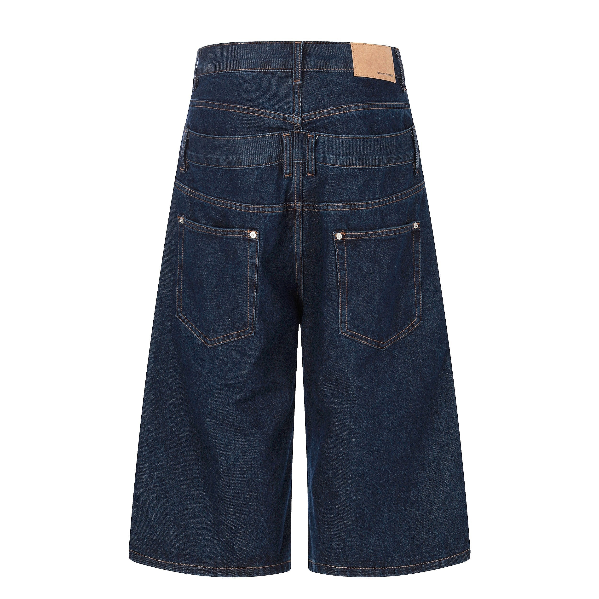 CapCabin “Layered Panel Denim Shorts”