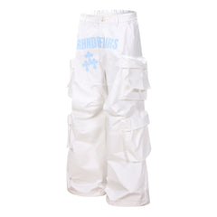 CapCabin Graphic Cargo Wide-Leg Pants