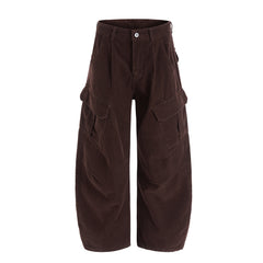 CapCabin Corduroy Cargo Wide-Leg Pants
