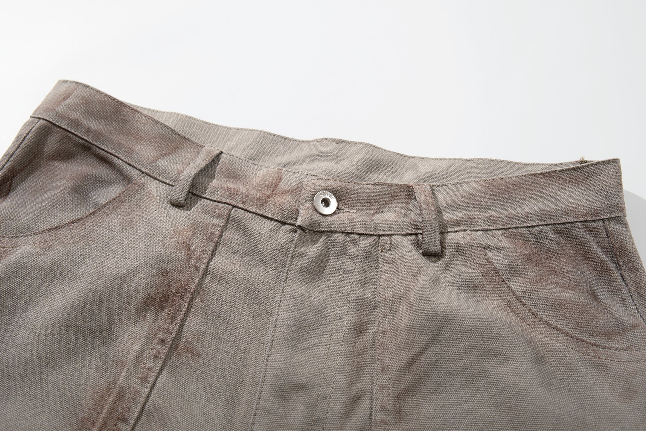 CapCabin Distressed Panel Wide-Leg Pants