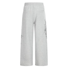CapCabin Gothic Line Graphic Wide-Leg Sweatpants
