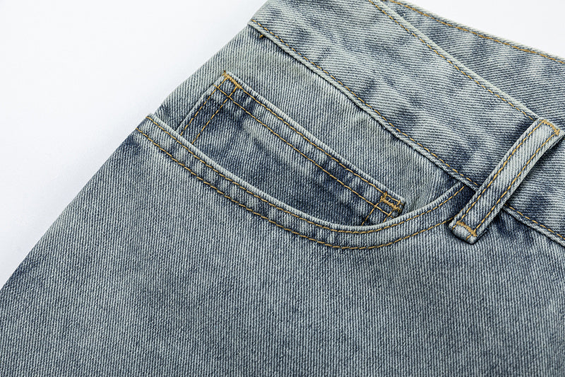 WELLDONE Washed Straight-Leg Jeans