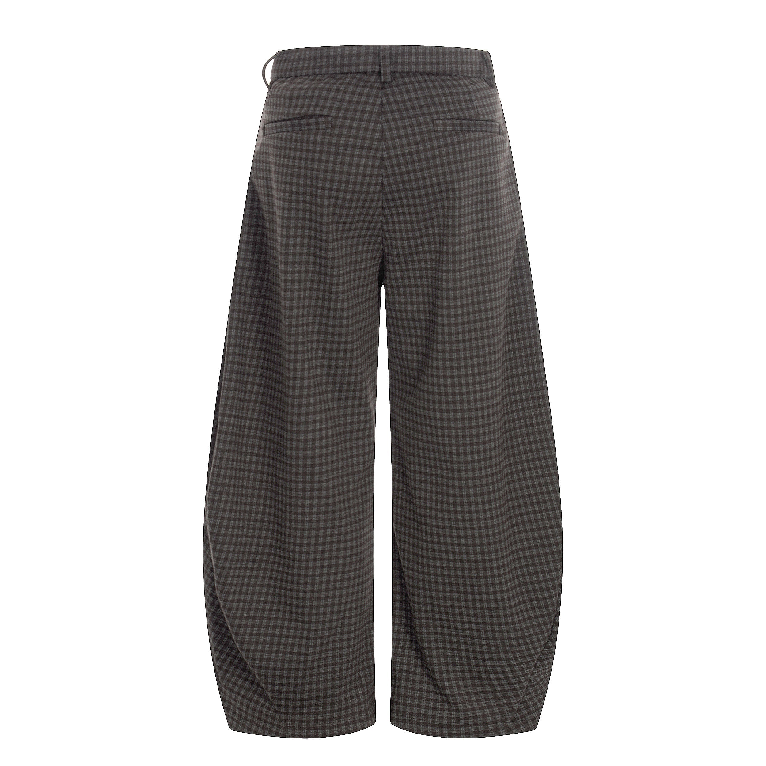 CapCabin Wide-Leg Plaid Trousers