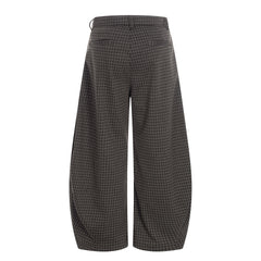 CapCabin Wide-Leg Plaid Trousers