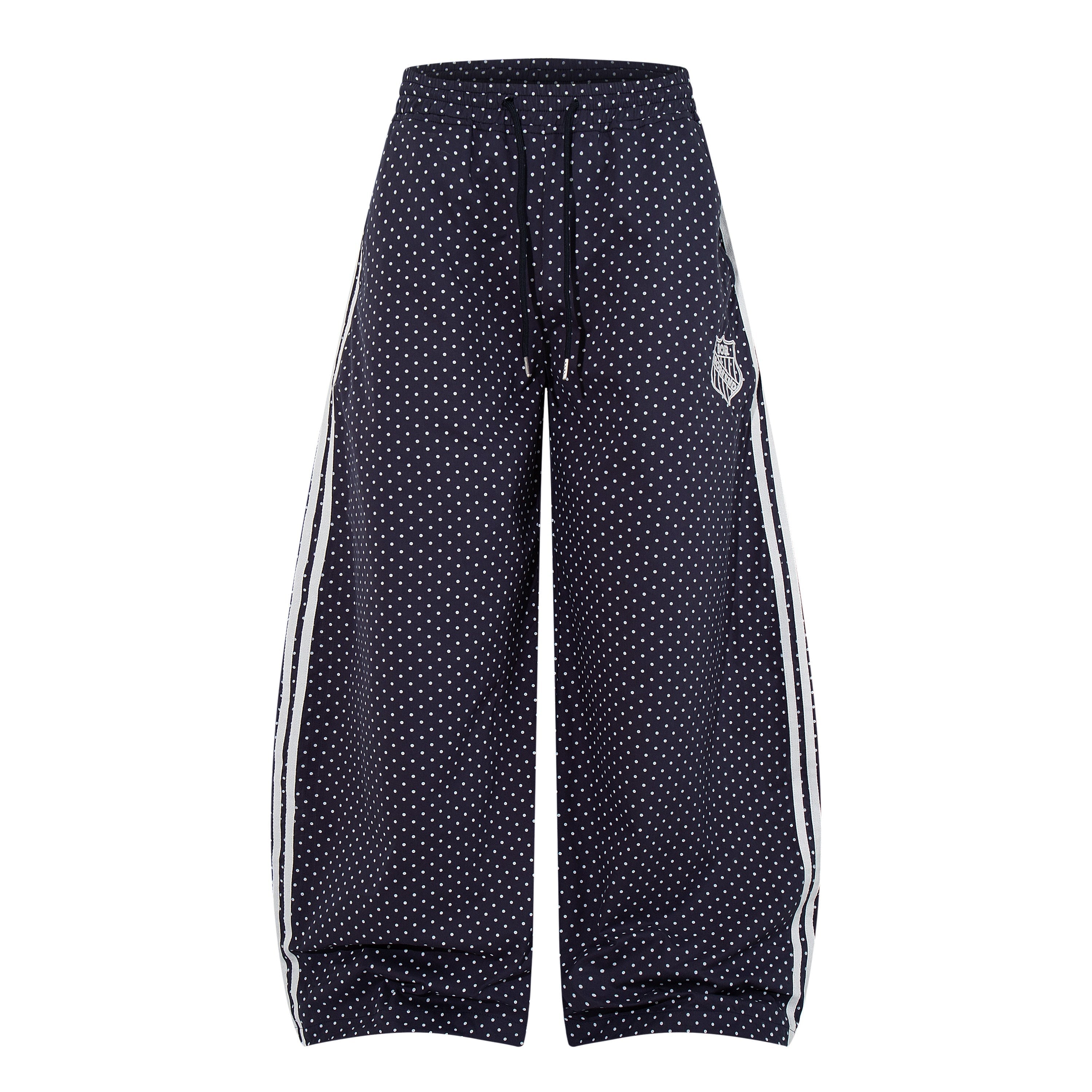 CapCabin “Polka Mesh Wide-Leg Pants”