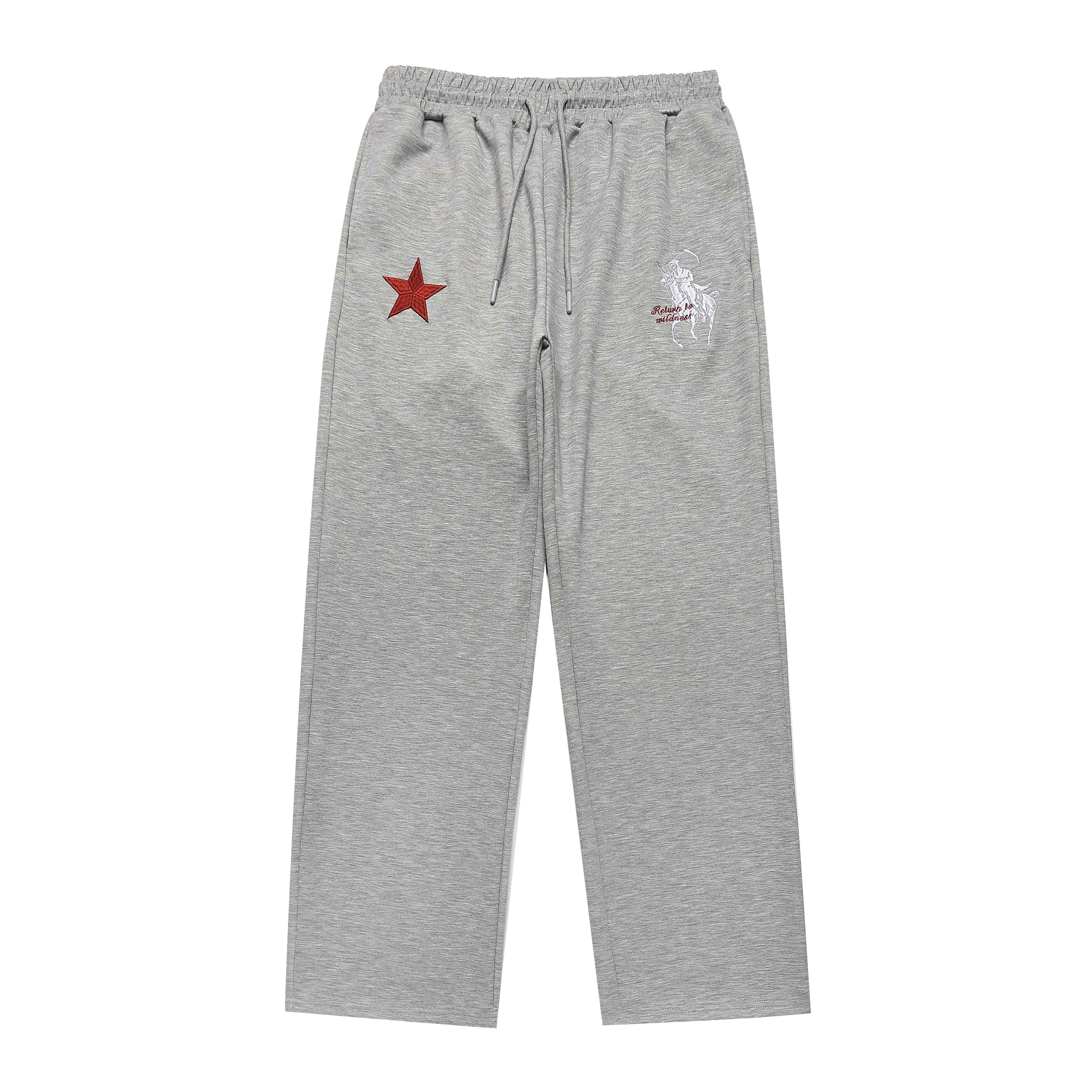 CapCabin Star Embroidery Wide-Leg Sweatpants