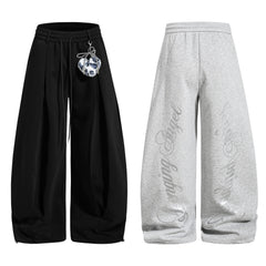 CapCabin Script Wide-Leg Sweatpants
