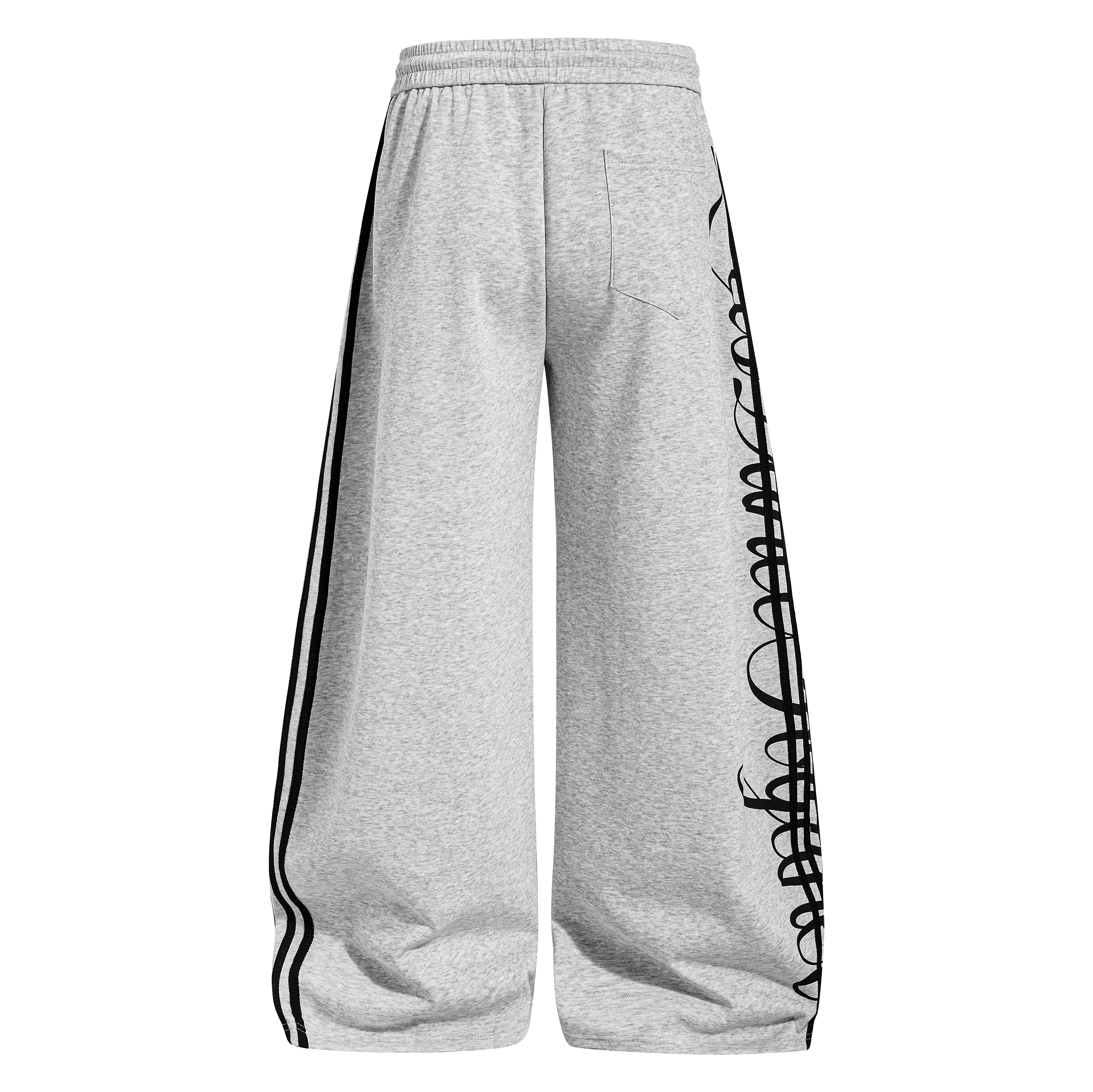 CapCabin Script Stripe Wide-Leg Sweatpants