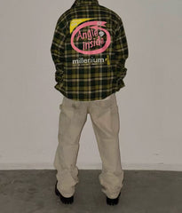 Vintage Plaid Graphic Long Sleeve Shirt