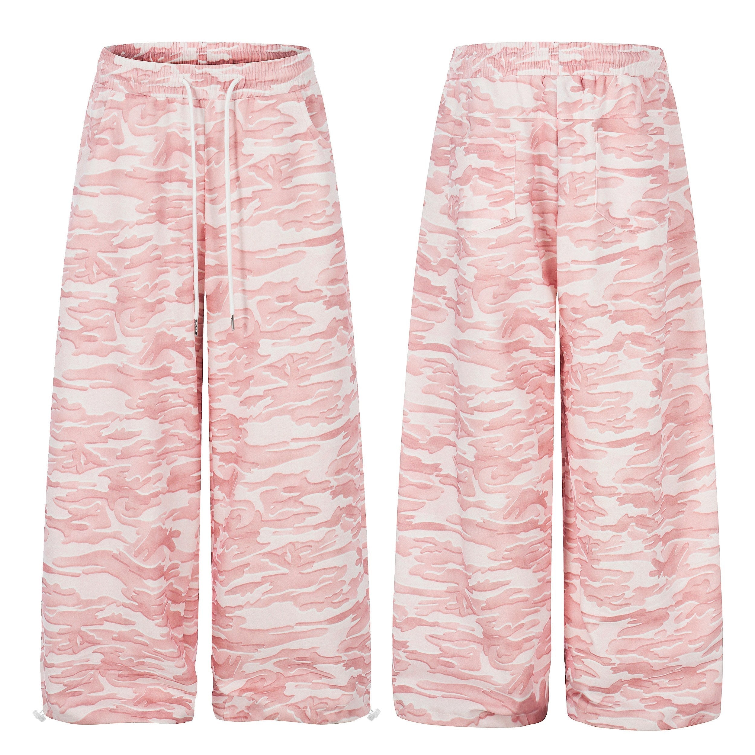 CapCabin Pink Camo Wide-Leg Sweatpants
