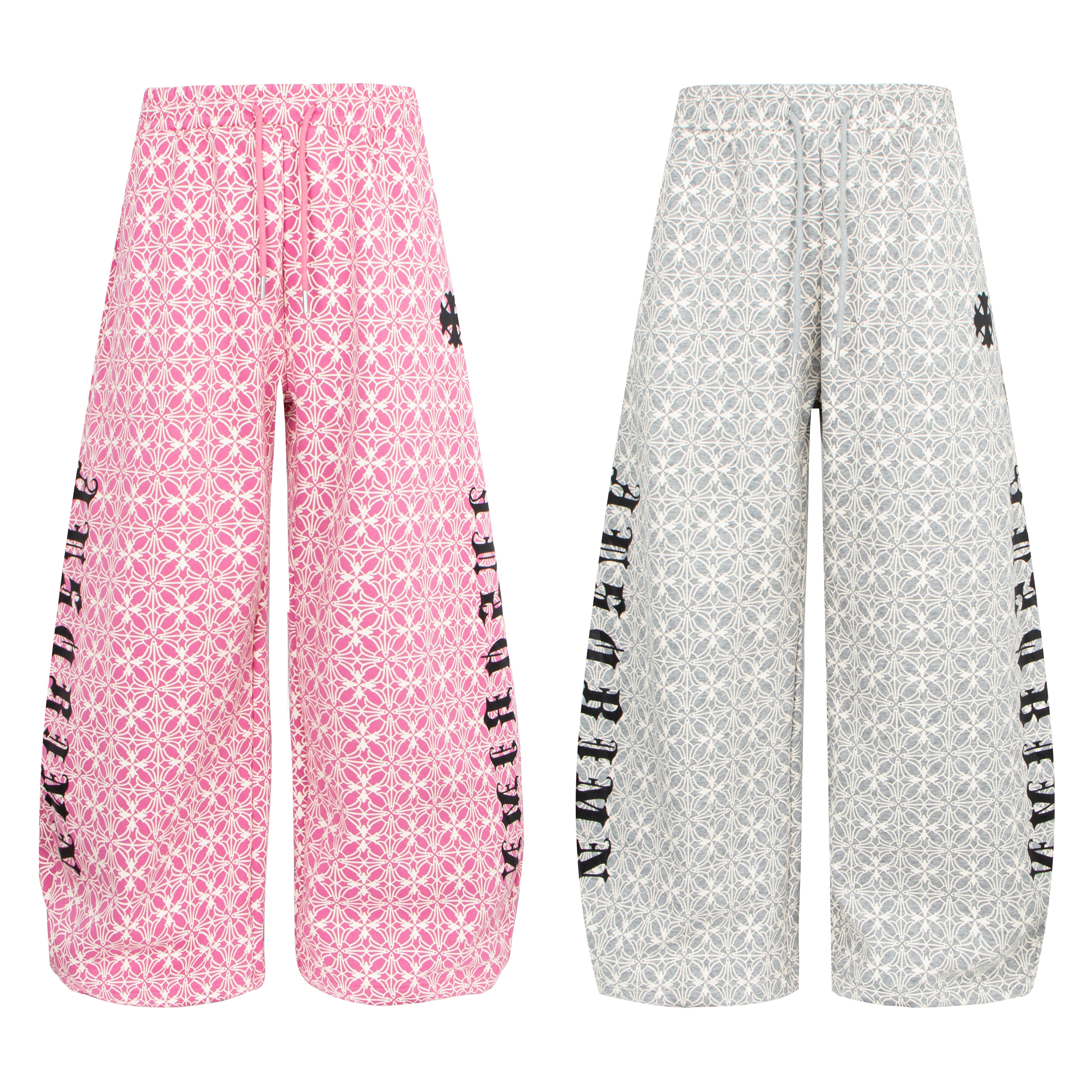 CapCabin All-Over Pattern Graphic Wide-Leg Pants