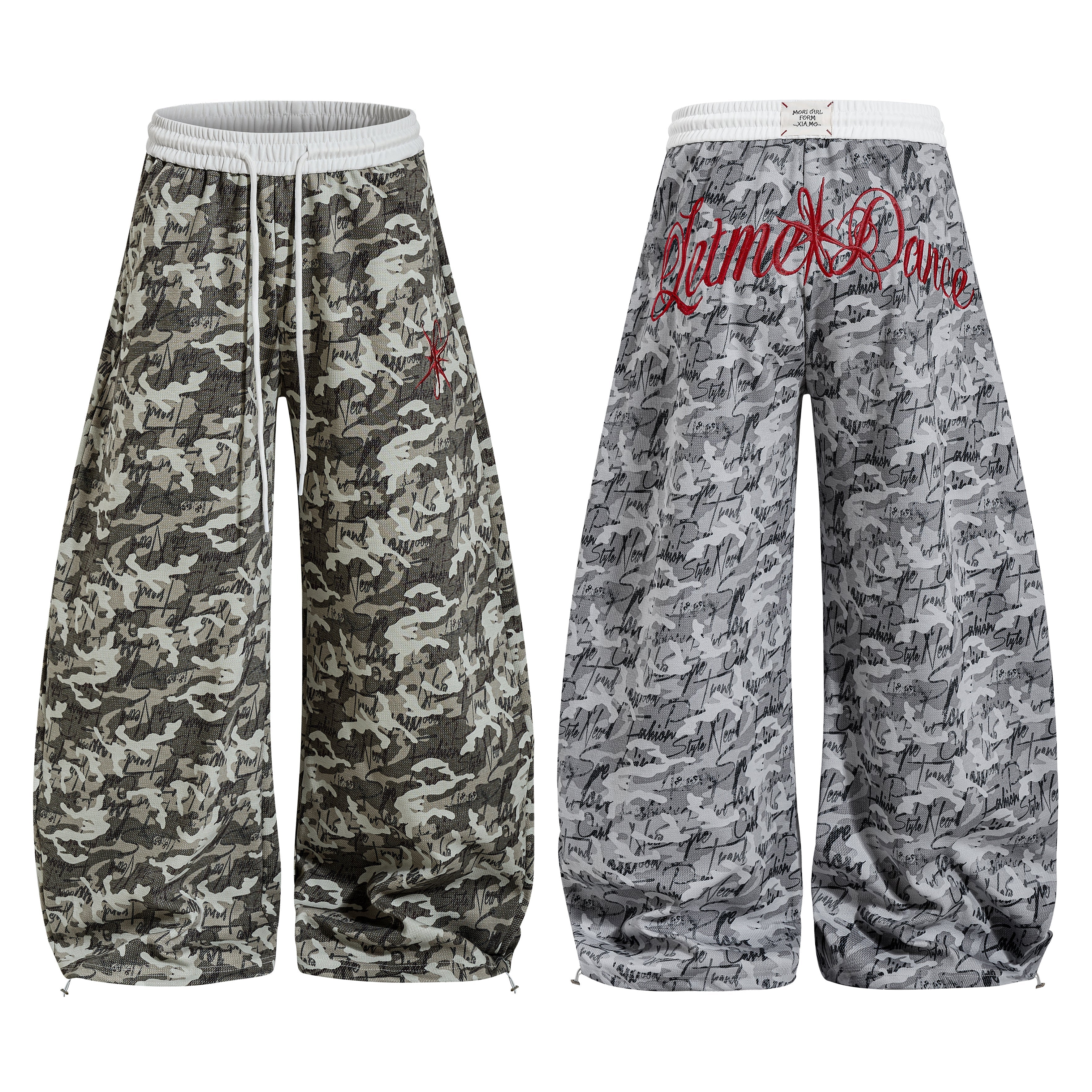 CapCabin Camo Script Wide-Leg Pants