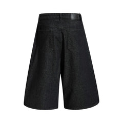 CapCabin Asymmetric Button Denim Shorts