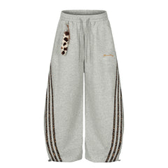 CapCabin Leopard Stripe Loose Sweatpants