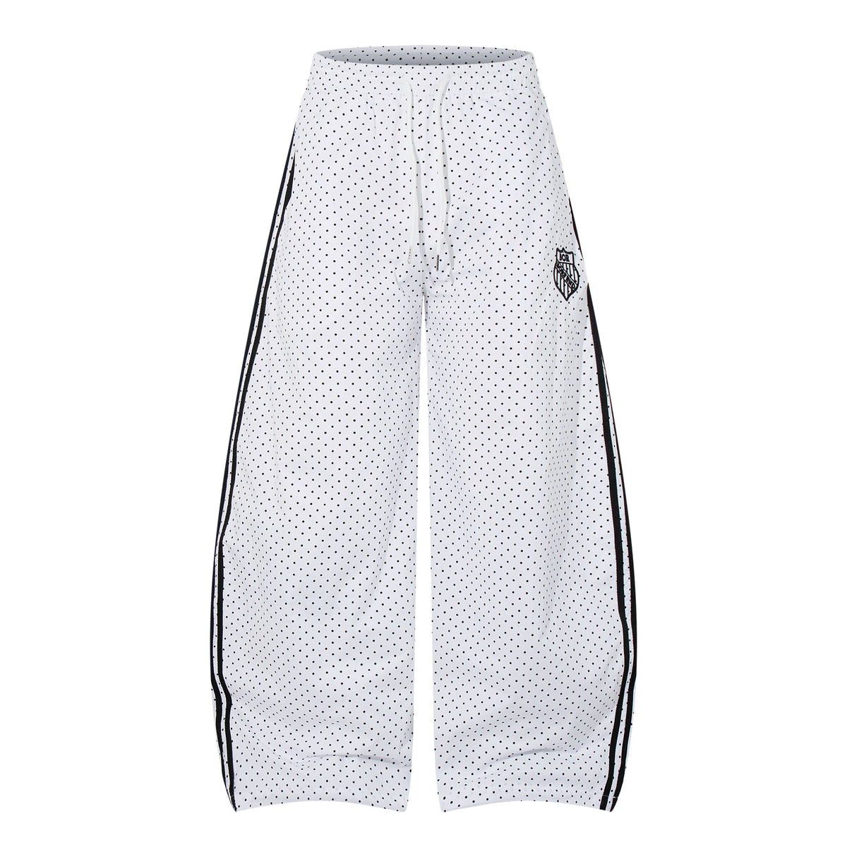 CapCabin “Polka Mesh Wide-Leg Pants”