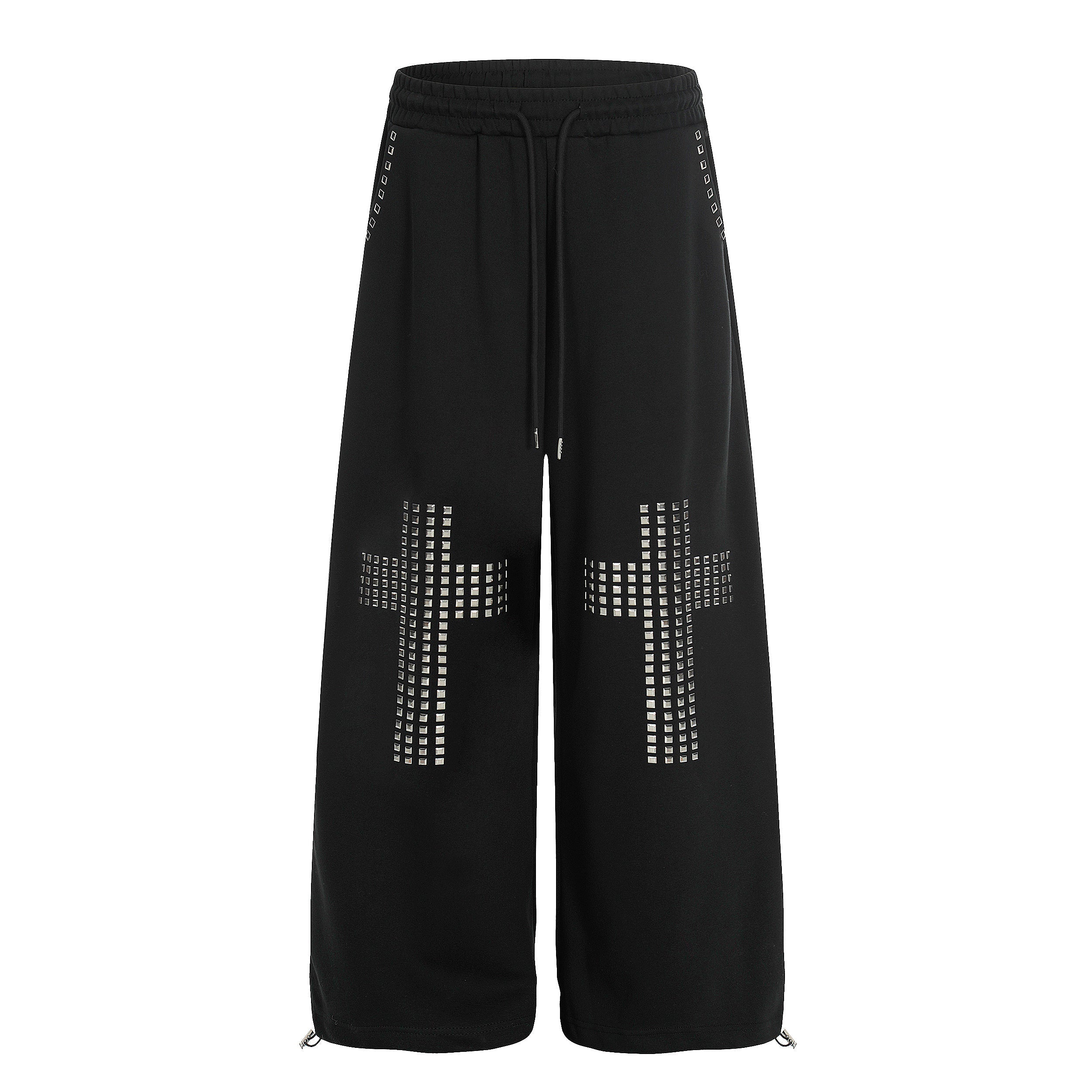 CapCabin Studded Cross Wide-Leg Sweatpants