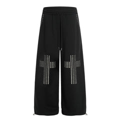 CapCabin Studded Cross Wide-Leg Sweatpants