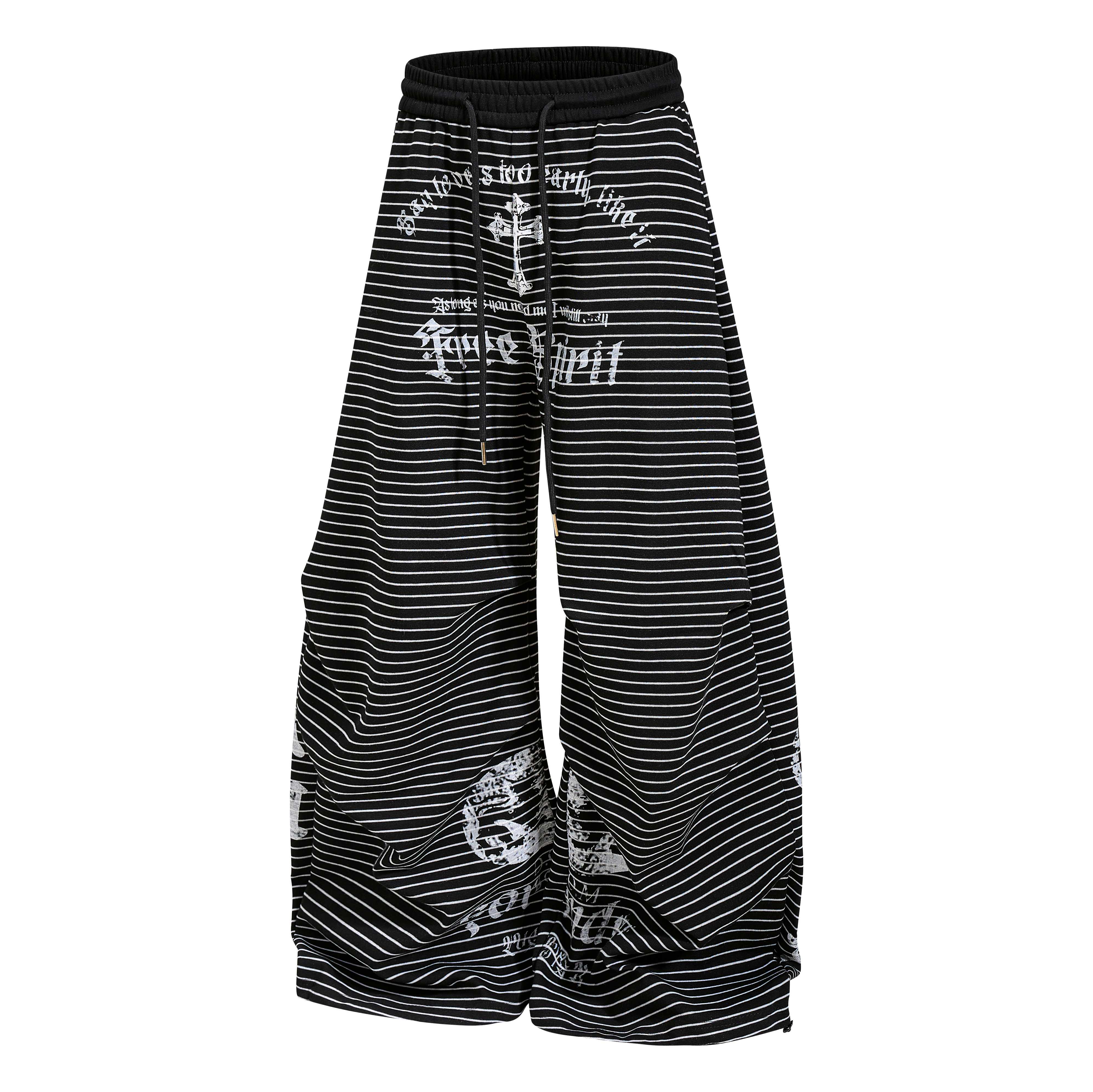 CapCabin “Striped Gothic Draped Pants”