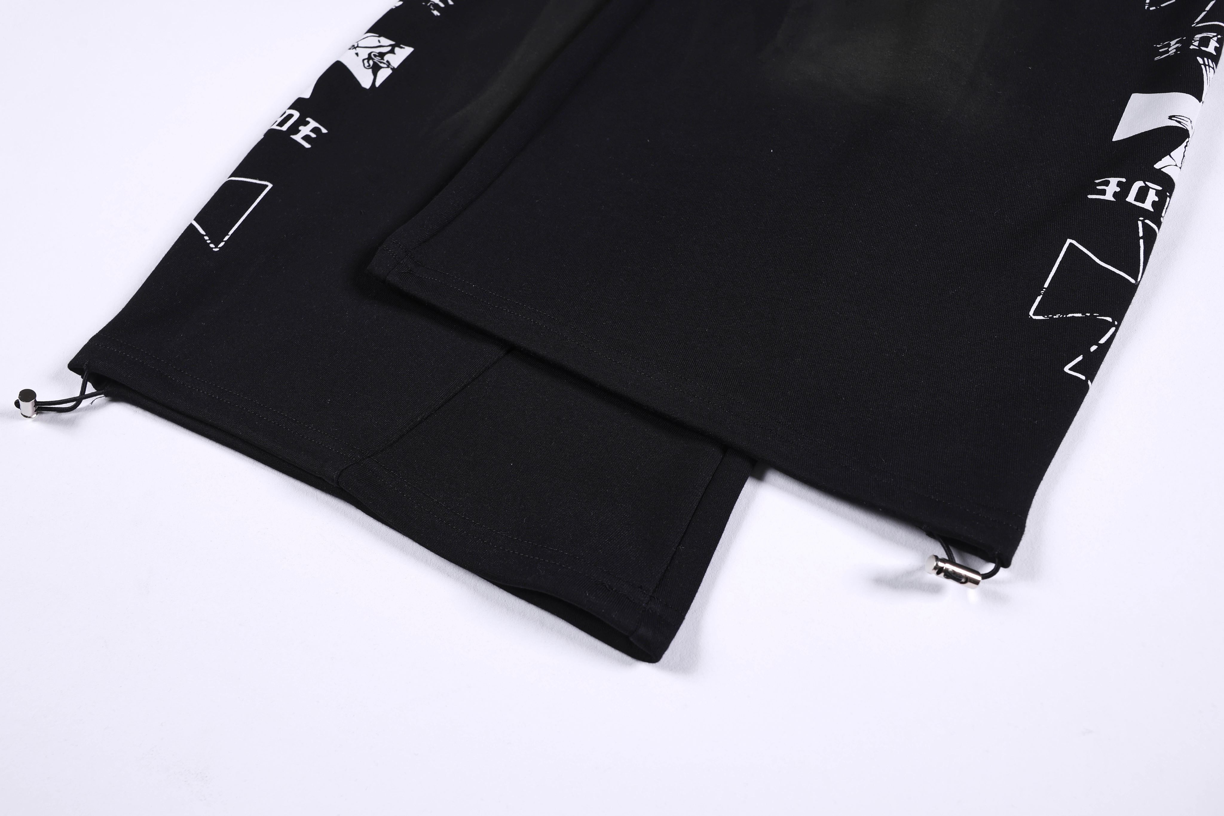 CapCabin Gothic Script Wide-Leg Pants