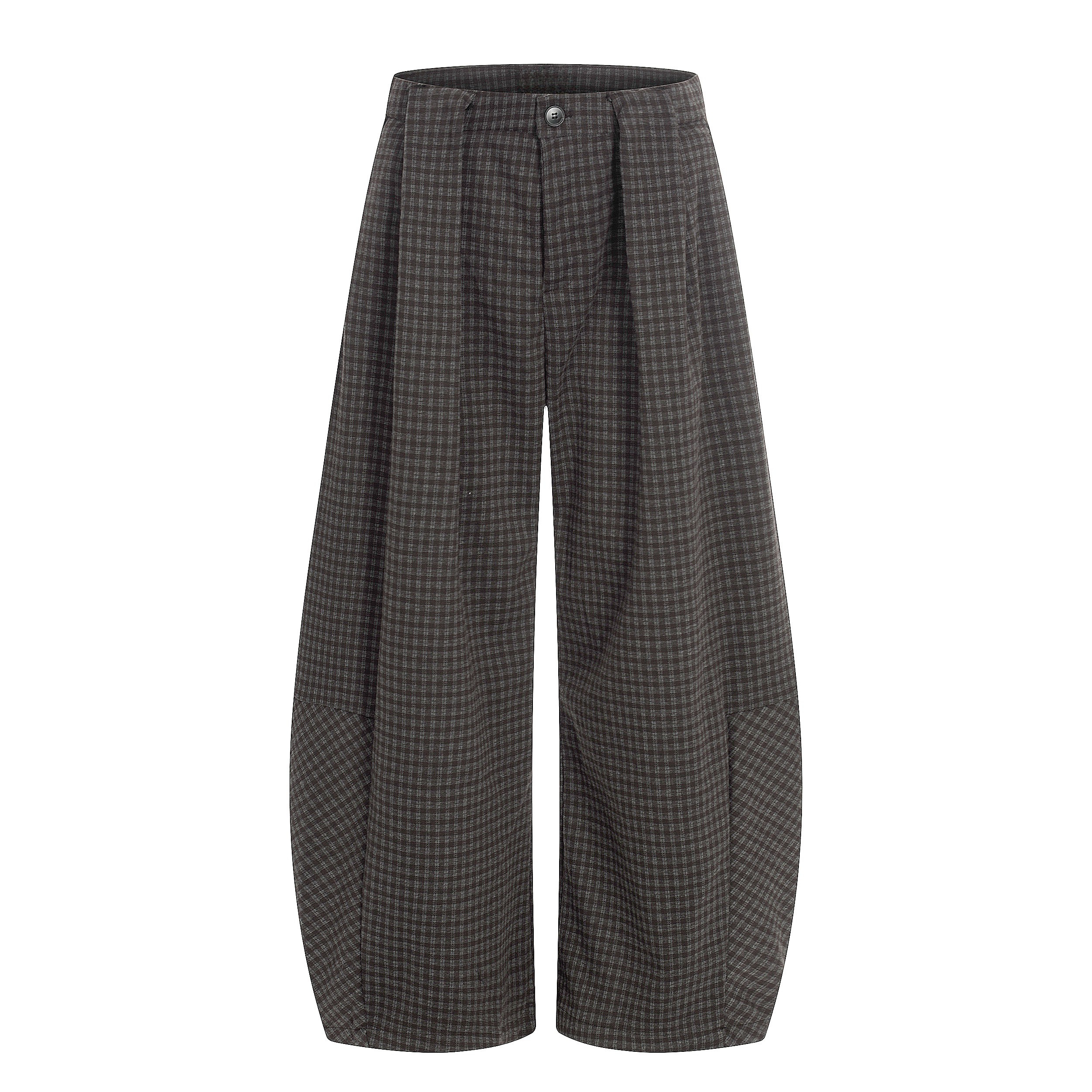 CapCabin Wide-Leg Plaid Trousers