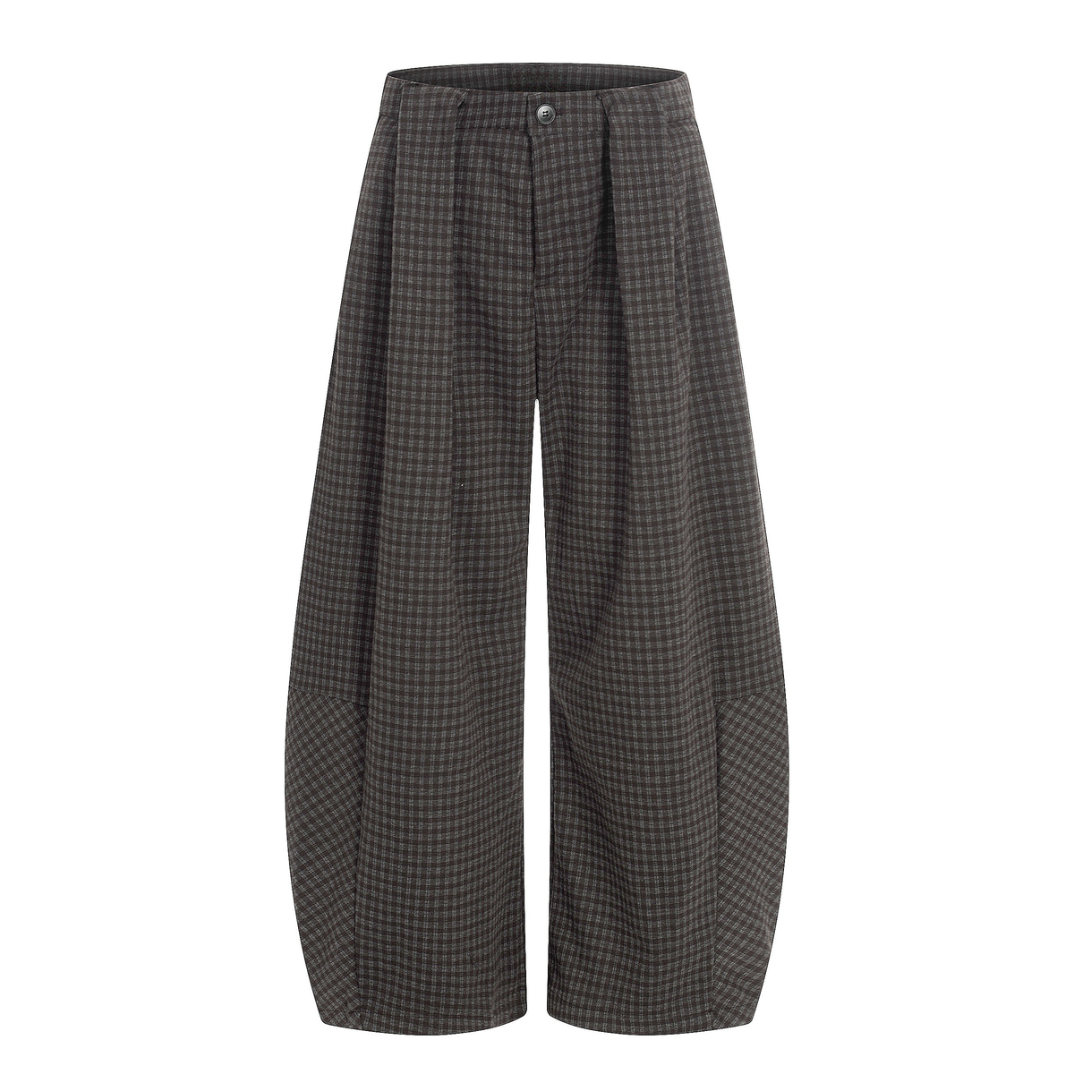 CapCabin Wide-Leg Plaid Trousers