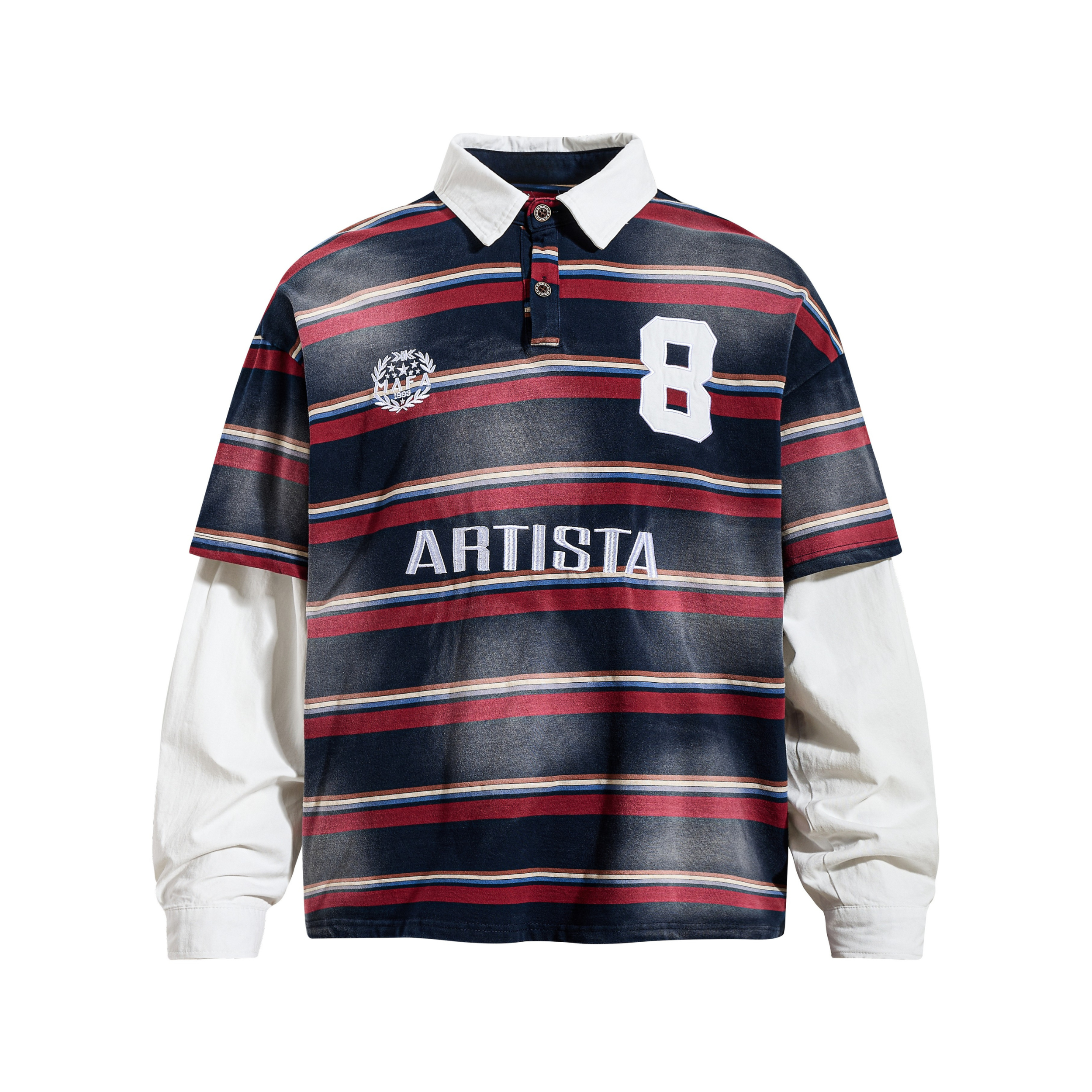 CapCabin Layered Stripe Polo Long-Sleeve