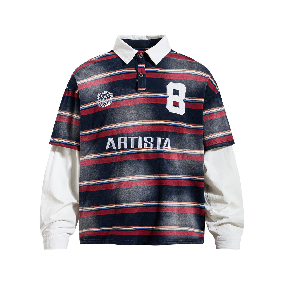 CapCabin Layered Stripe Polo Long-Sleeve