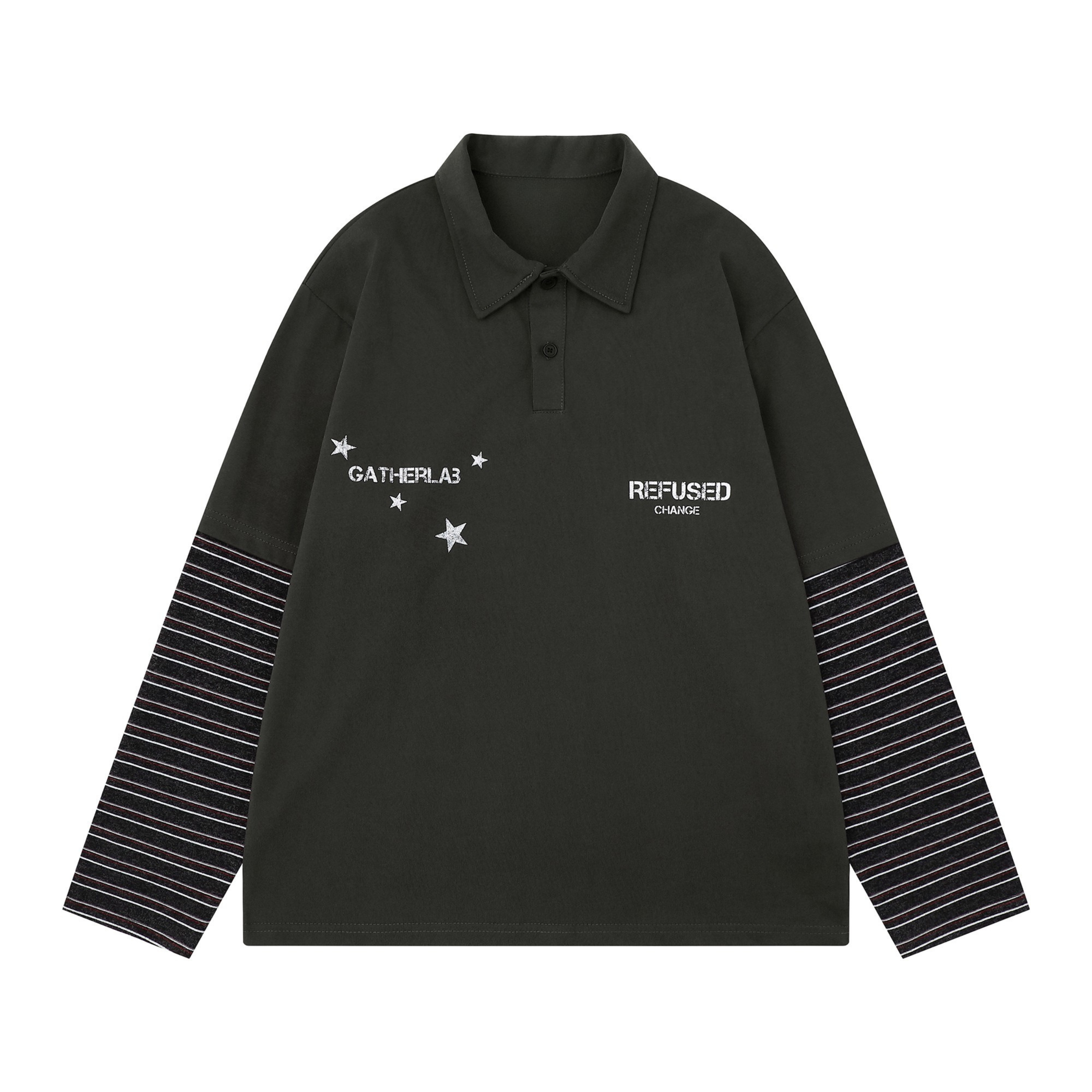 CapCabin Layered Graphic Long Sleeve Polo