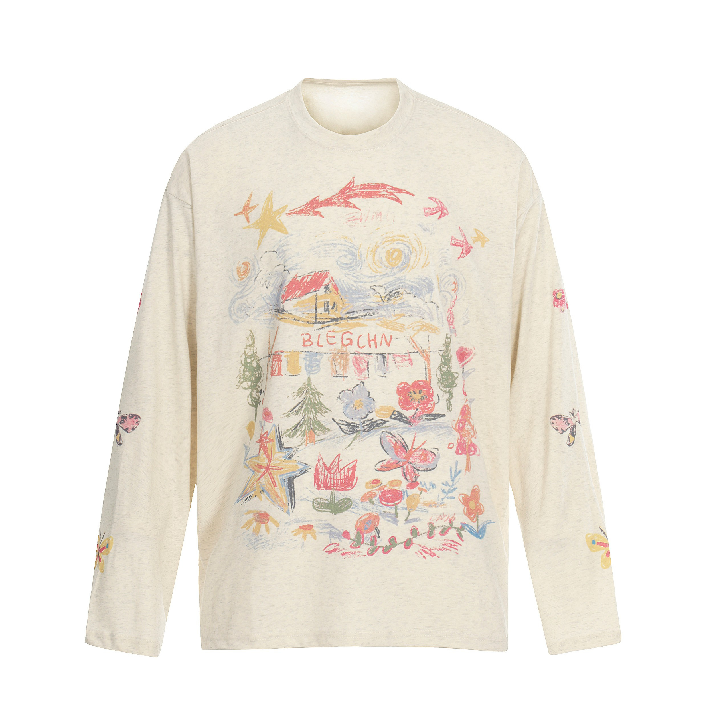 CapCabin Hand-Drawn Art Graphic Long Sleeve Tee