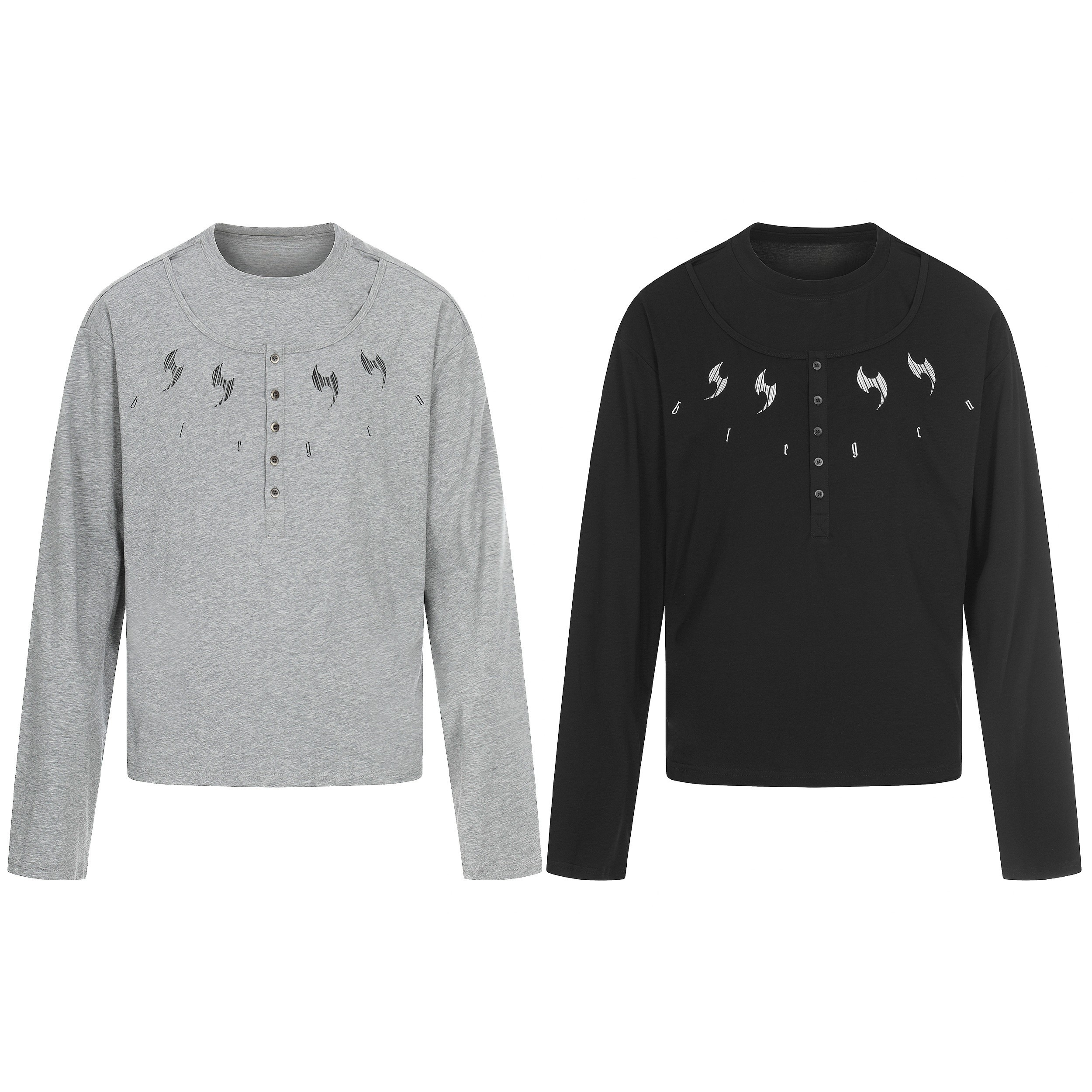 CapCabin Graphic Henley Long Sleeve Tee