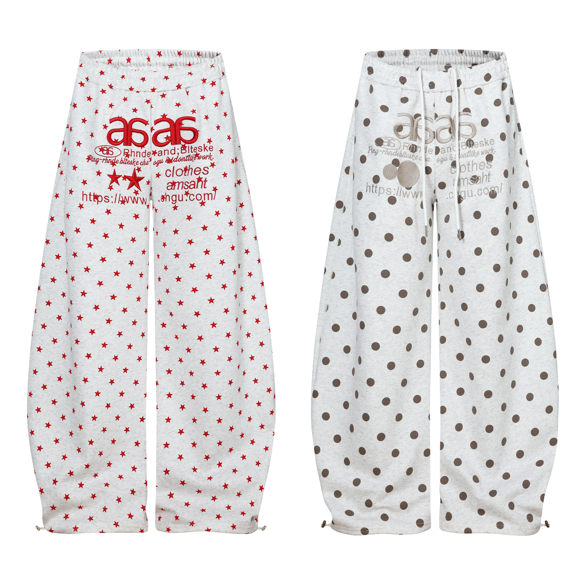 CapCabin Star Print Wide-Leg Pants
