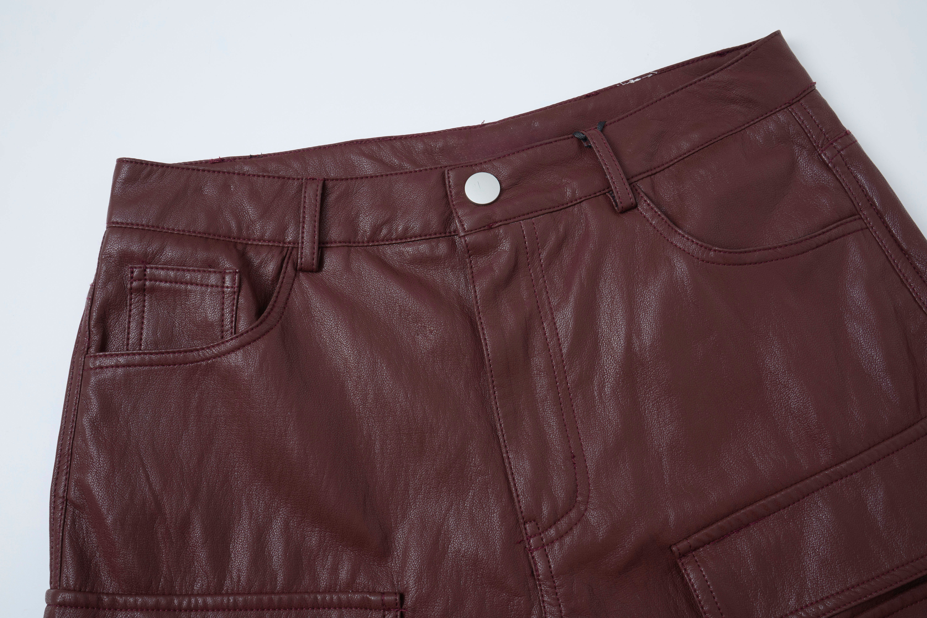 CapCabin Leather Utility Cargo Shorts