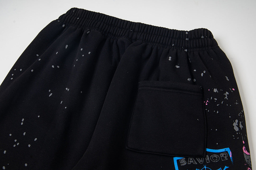 Hellstar Graphic Logo Distressed Hoodie & Pants Set - Black Streetwear Tracksuit