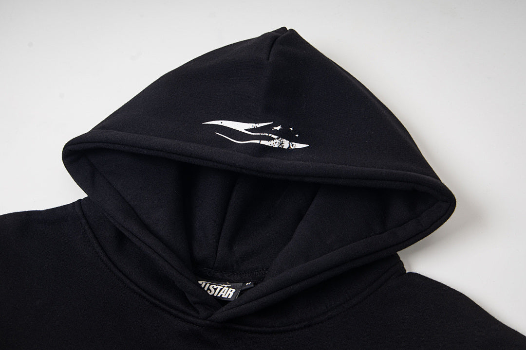 Hellstar Flame Tribal Graphic Hoodie & Pants Set - Black Streetwear Tracksuit