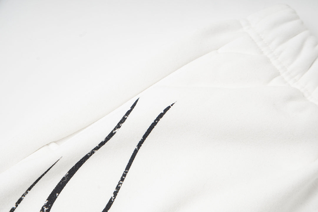Hellstar Flame Tribal Graphic Hoodie & Pants Set - White Streetwear Tracksuit