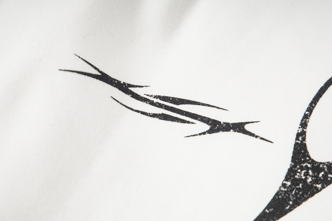 Hellstar Flame Tribal Graphic Hoodie & Pants Set - White Streetwear Tracksuit