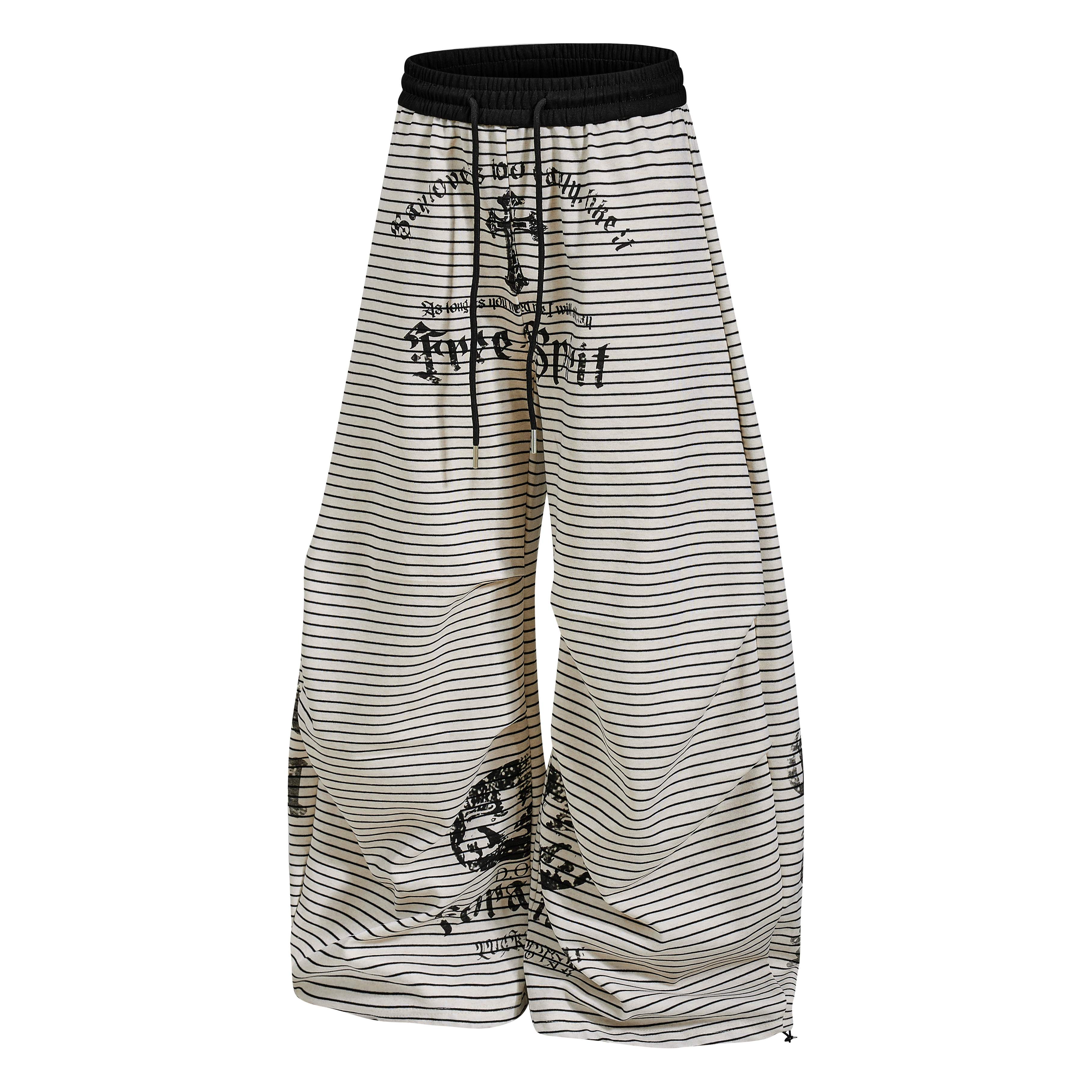 CapCabin “Striped Gothic Draped Pants”
