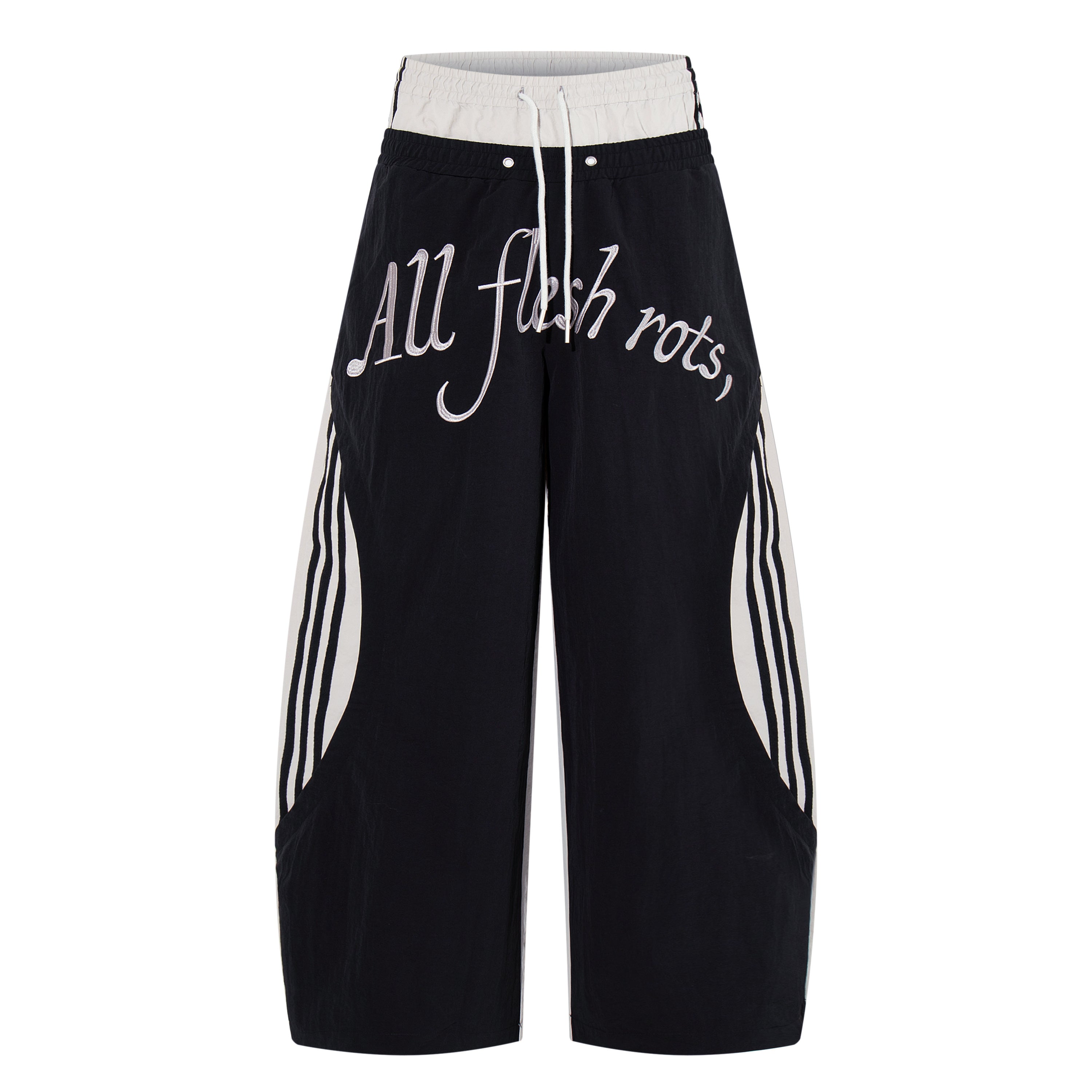 CapCabin Script Graphic Wide-Leg Track Pants