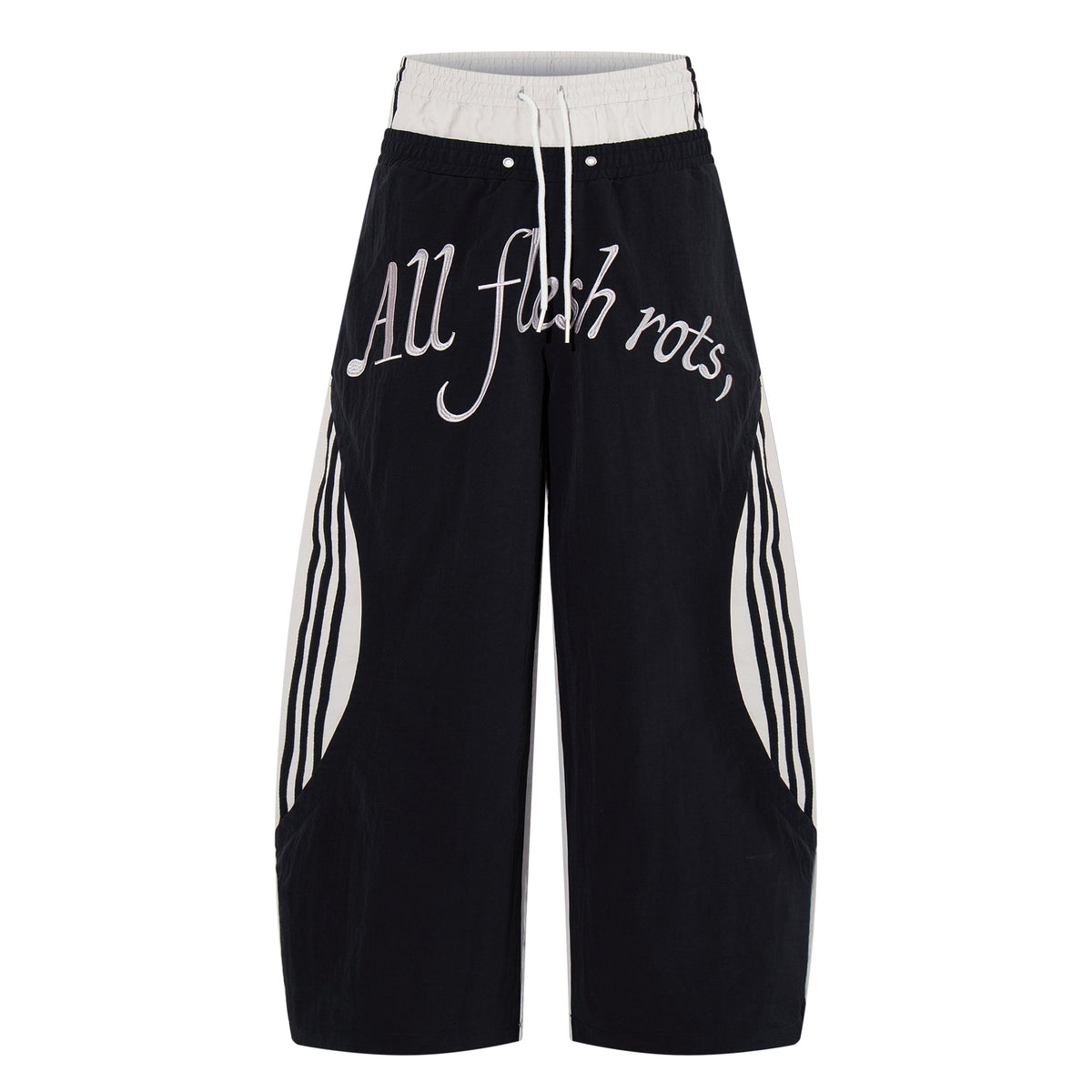 CapCabin Script Graphic Wide-Leg Track Pants
