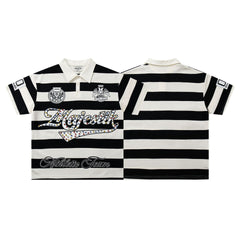 MAJESTIK Striped Logo Polo Shirt