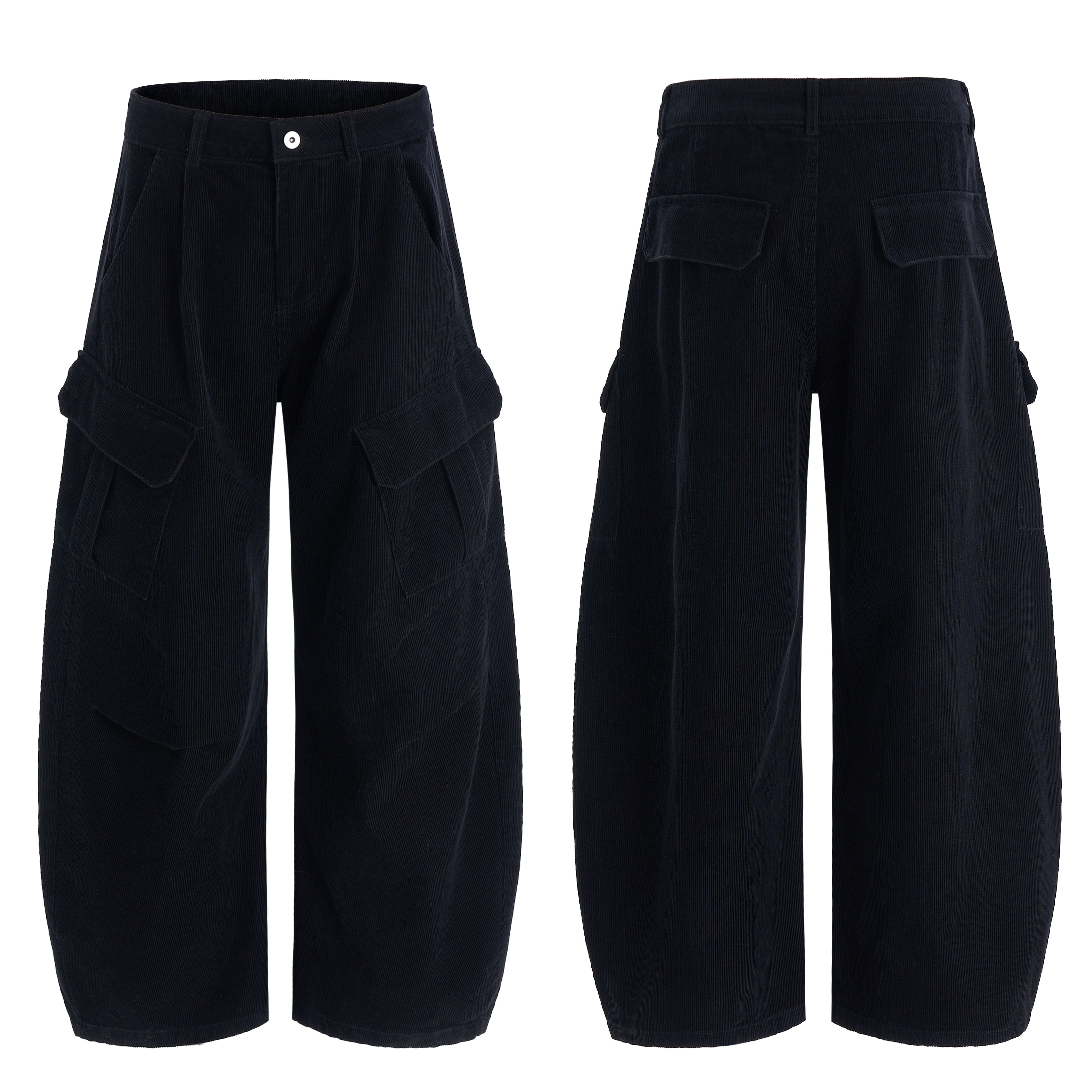CapCabin Corduroy Cargo Wide-Leg Pants