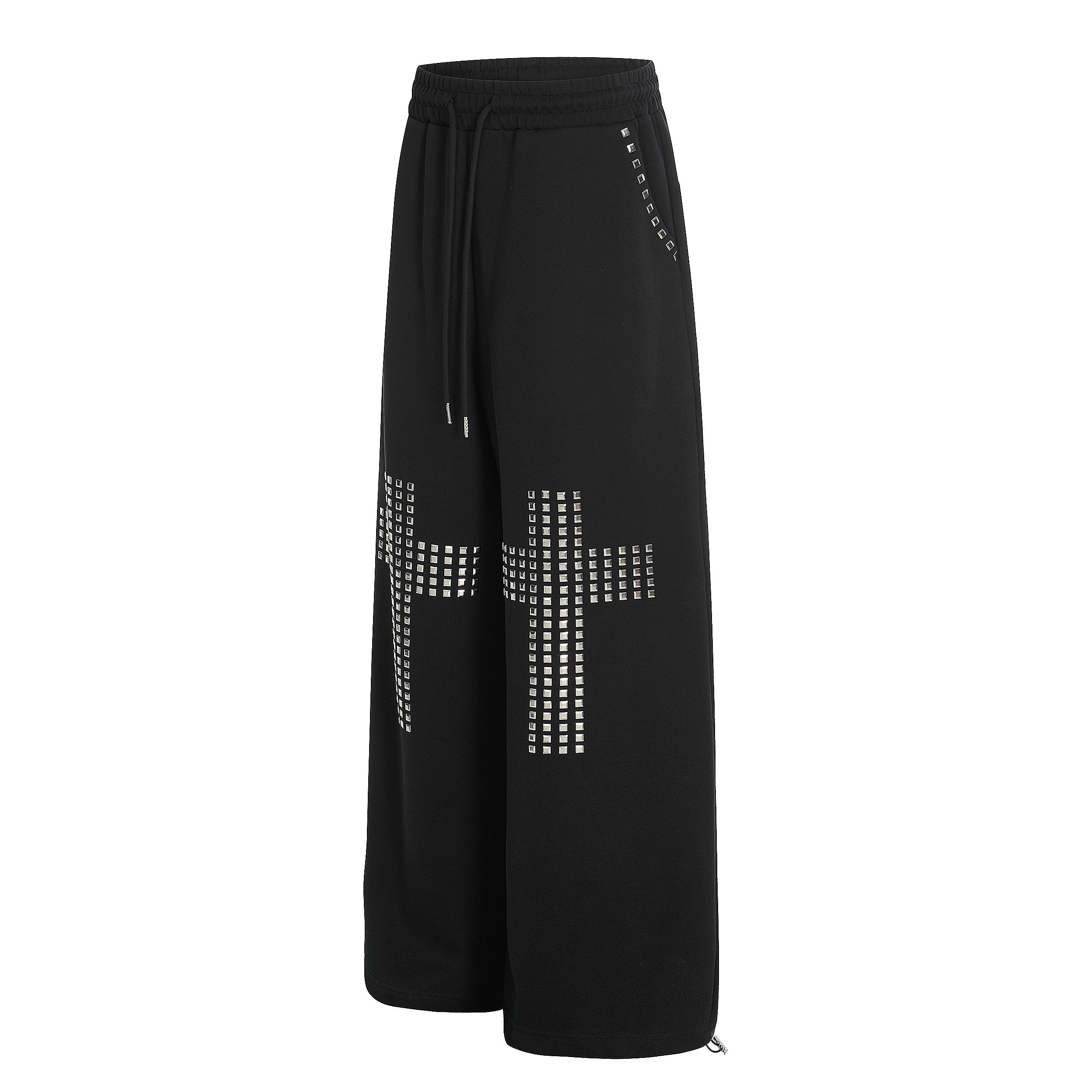CapCabin Studded Cross Wide-Leg Sweatpants