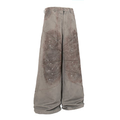 CapCabin Distressed Panel Wide-Leg Pants