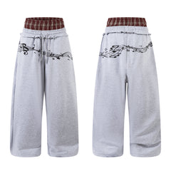 CapCabin Music Graphic Wide-Leg Sweatpants