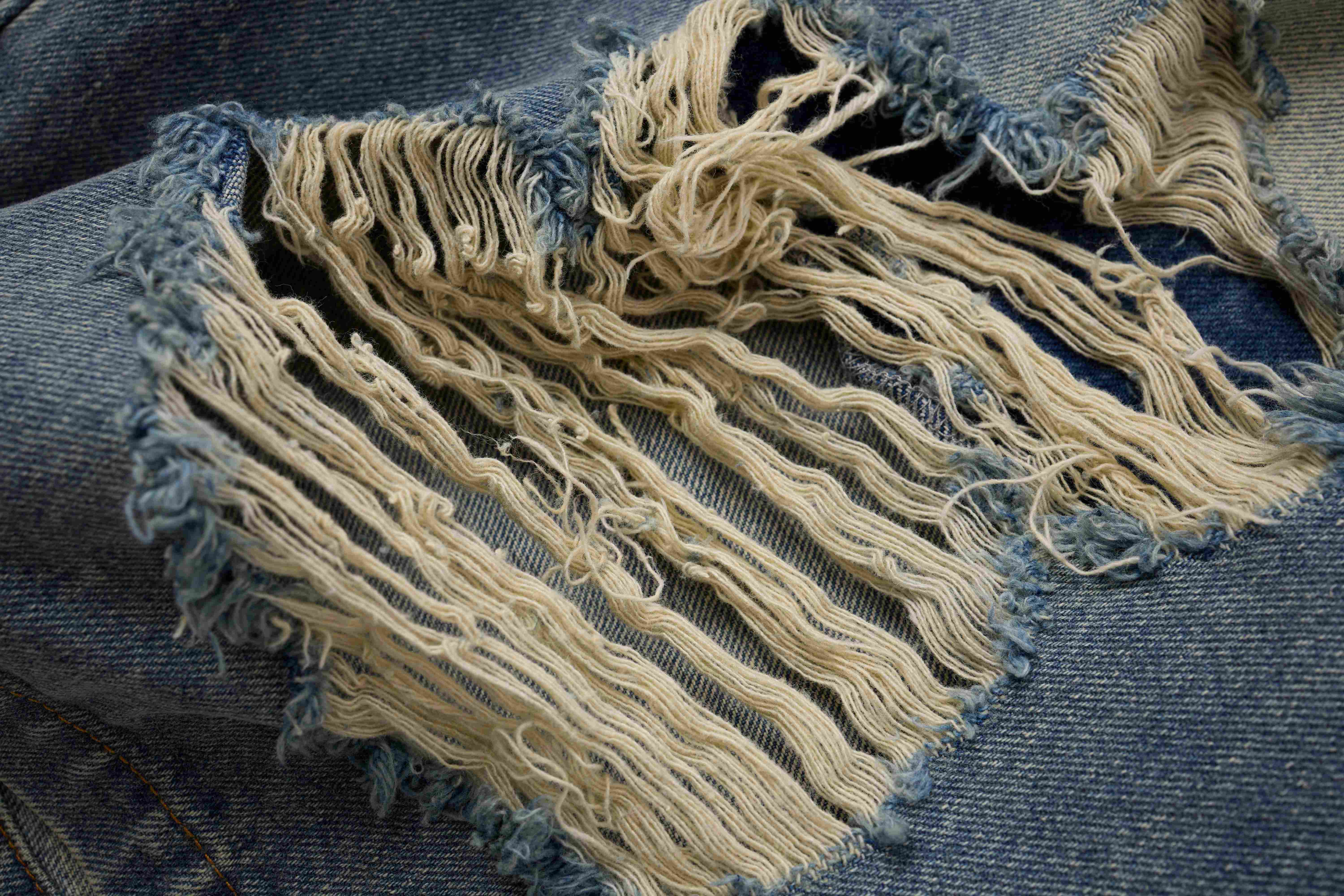 CapCabin Distressed Layered Waist Denim Shorts