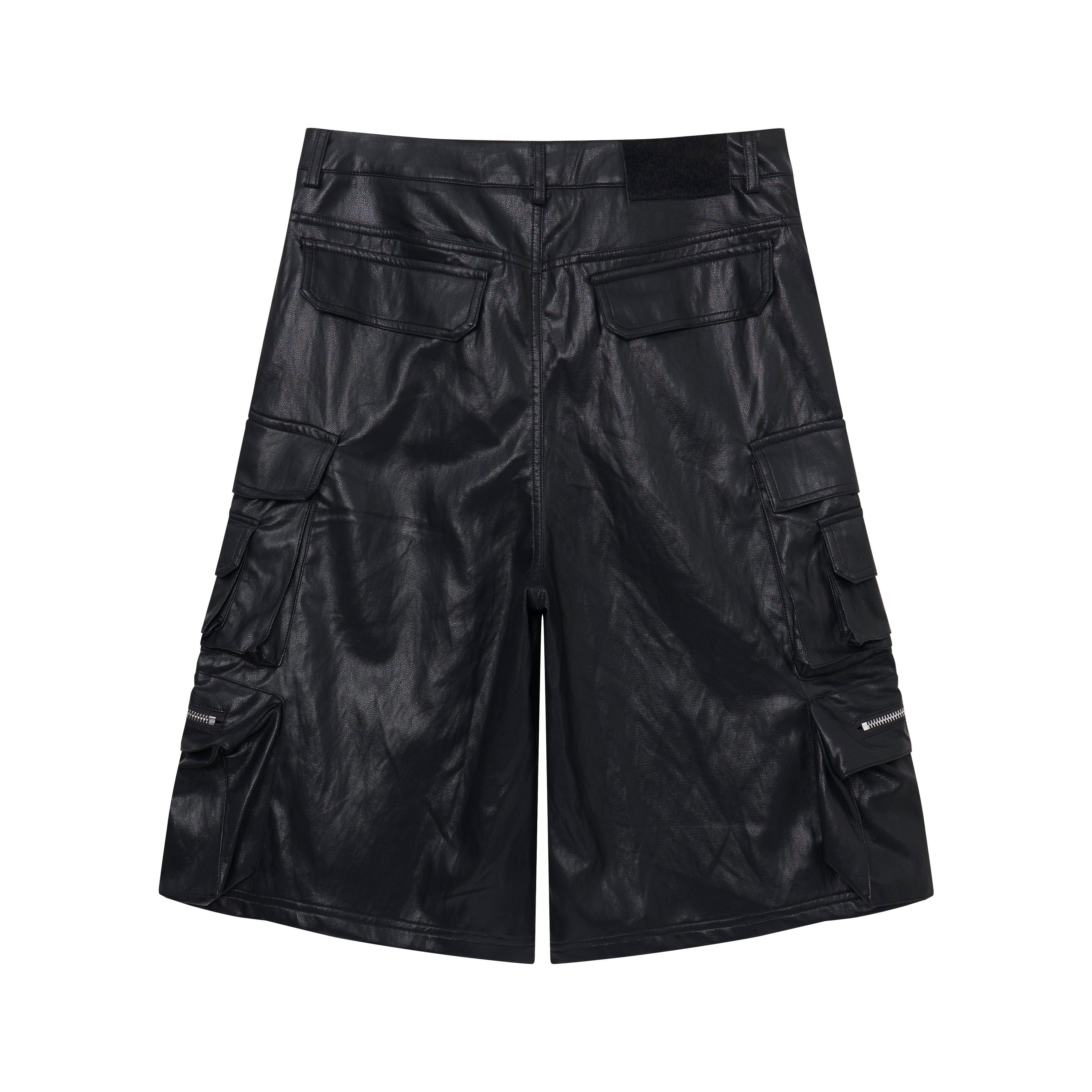 CapCabin Leather Utility Cargo Shorts