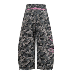 CapCabin “Camo Graffiti Wide-Leg Pants”
