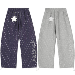 CapCabin Star Pattern Wide-Leg Pants