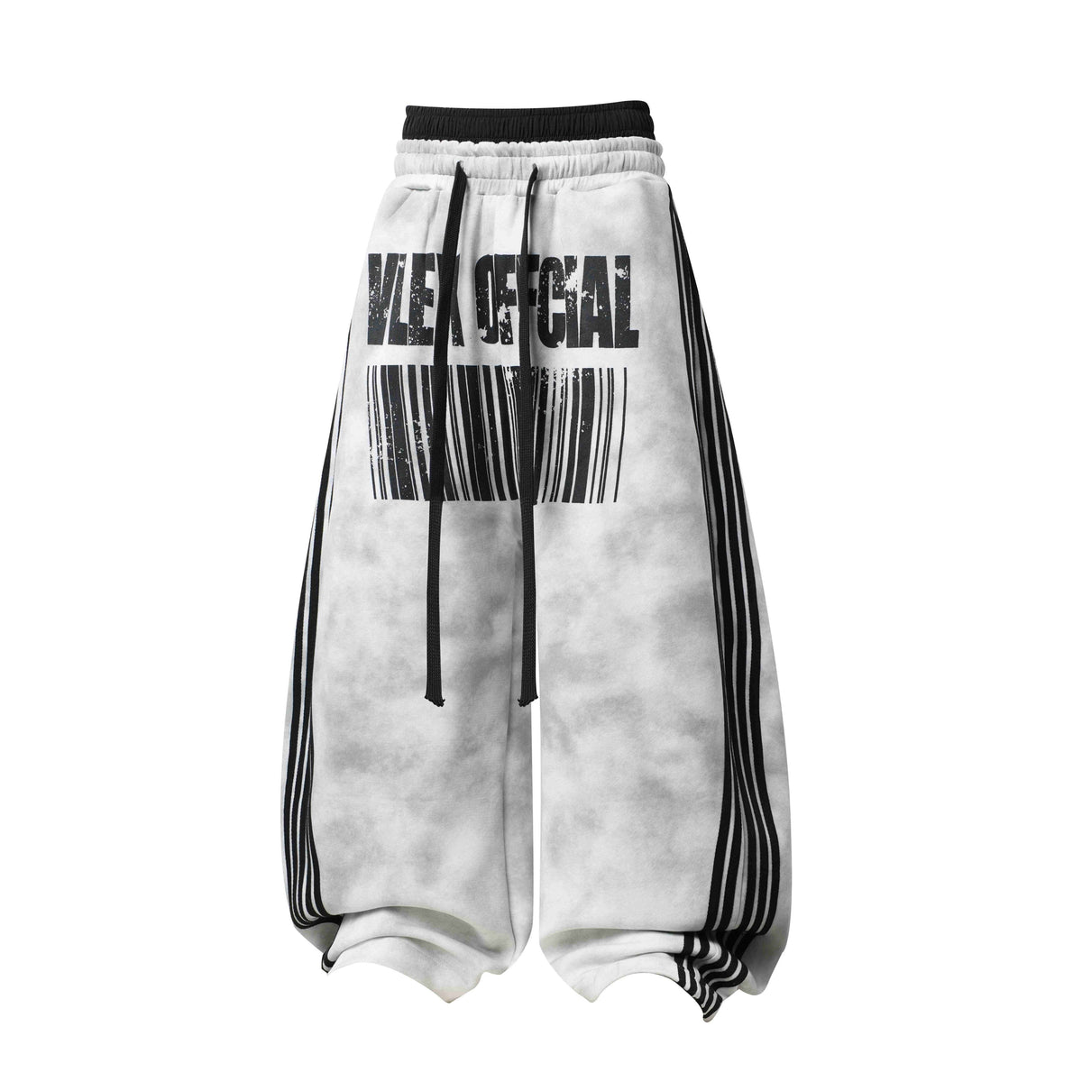 CapCabin Barcode Graphic Wide-Leg Pants