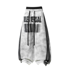 CapCabin Barcode Graphic Wide-Leg Pants